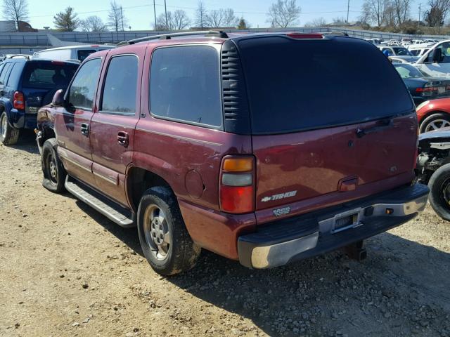 1GNEK13ZX3J250206 - 2003 CHEVROLET TAHOE K150 BURGUNDY photo 3