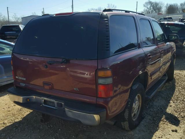 1GNEK13ZX3J250206 - 2003 CHEVROLET TAHOE K150 BURGUNDY photo 4