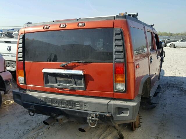 5GRGN23U63H123025 - 2003 HUMMER H2 ORANGE photo 4