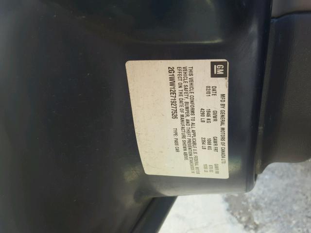 2G1WW12E719277526 - 2001 CHEVROLET MONTE CARL 蓝色 照片 10