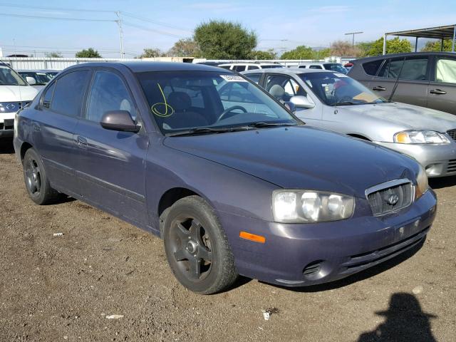 KMHDN45D72U410811 - 2002 HYUNDAI ELANTRA GL BLUE photo 1