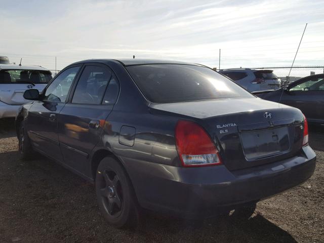 KMHDN45D72U410811 - 2002 HYUNDAI ELANTRA GL BLUE photo 3