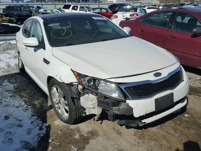 KNAGN4A75B5103582 - 2011 KIA OPTIMA EX WHITE photo 1