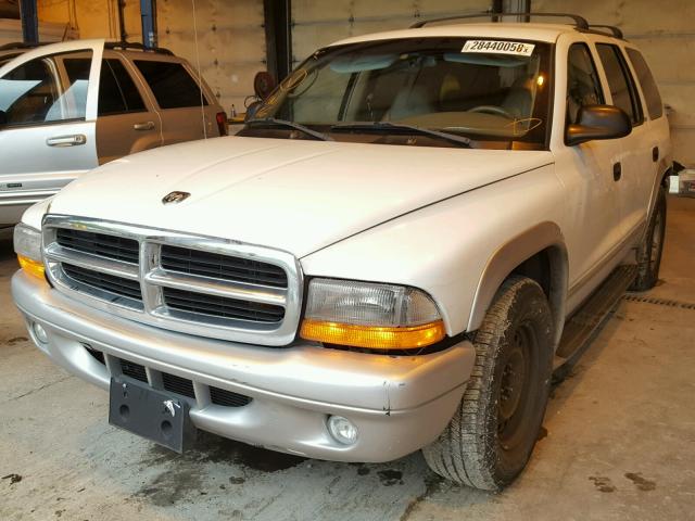 1B4HR58N92F136128 - 2002 DODGE DURANGO SL WHITE photo 2