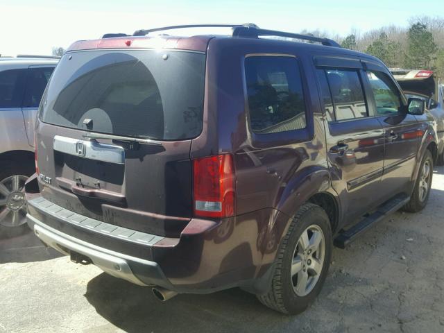 5FNYF38569B019203 - 2009 HONDA PILOT EXL BURGUNDY photo 4