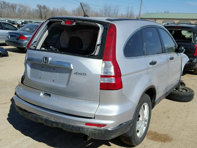 5J6RE4H54BL053215 - 2011 HONDA CR-V EX SILVER photo 4