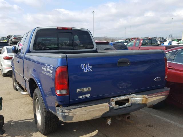 1FTRX18L1WNA30207 - 1998 FORD F150 BLUE photo 3