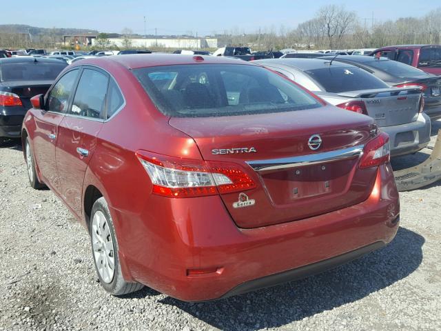 3N1AB7AP7FY284053 - 2015 NISSAN SENTRA S RED photo 3