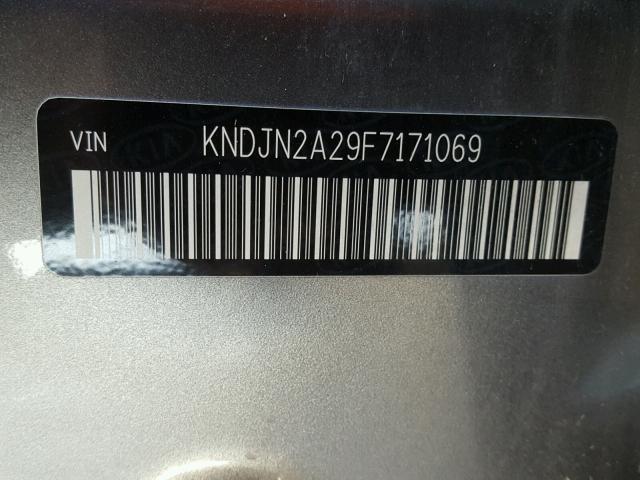 KNDJN2A29F7171069 - 2015 KIA SOUL GRAY photo 10