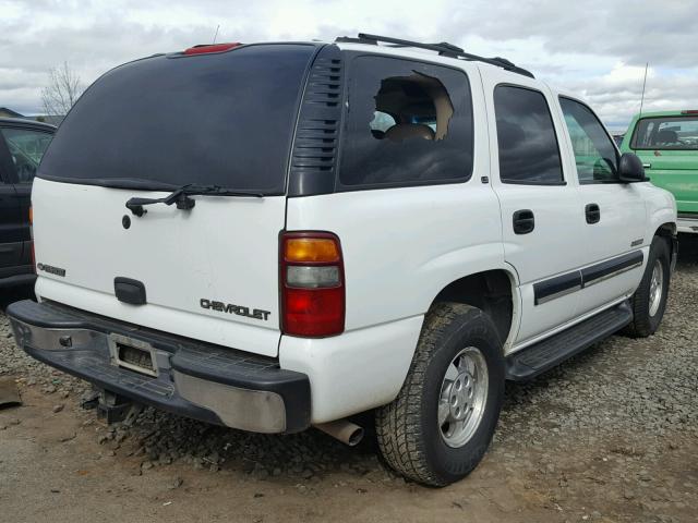 1GNEK13T91J268396 - 2001 CHEVROLET TAHOE K150 WHITE photo 4