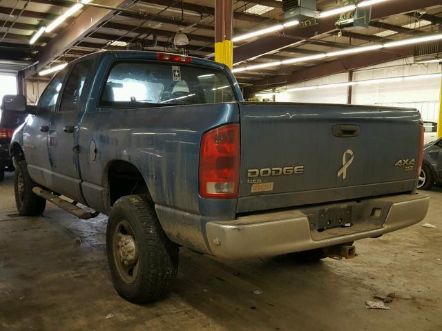 3D7KU28D03G834436 - 2003 DODGE RAM 2500 S BLUE photo 3