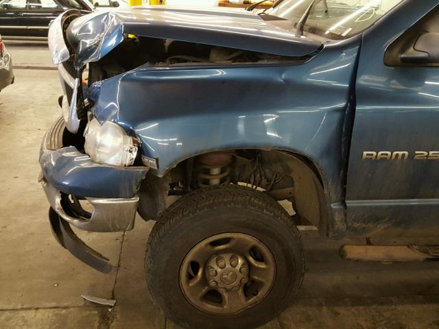 3D7KU28D03G834436 - 2003 DODGE RAM 2500 S BLUE photo 9