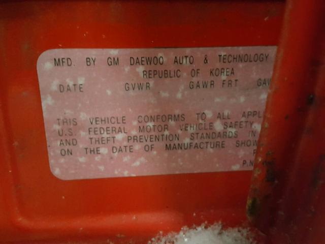 KL1TD52615B357173 - 2005 CHEVROLET AVEO BASE Կարմիր լուսանկար 10