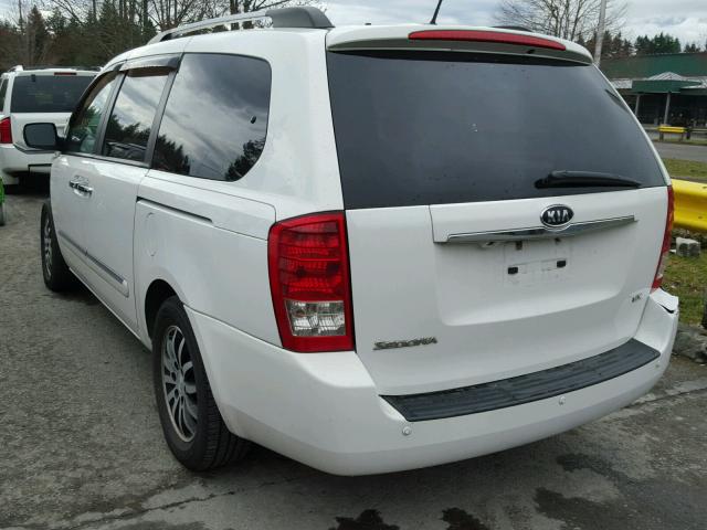 KNDMH4C75C6495758 - 2012 KIA SEDONA EX WHITE photo 3