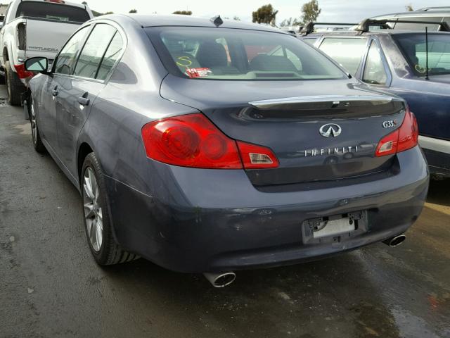 JNKBV61E78M209990 - 2008 INFINITI G35 BLUE photo 3