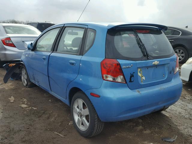 KL1TD66607B769331 - 2007 CHEVROLET AVEO BASE BLUE photo 3