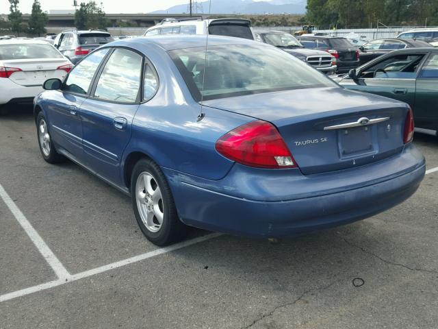 1FAFP53U92G206189 - 2002 FORD TAURUS SE BLUE photo 3