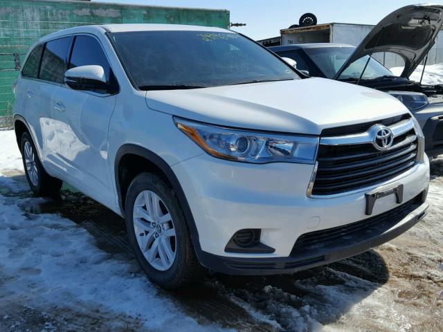 5TDZKRFH2GS141081 - 2016 TOYOTA HIGHLANDER WHITE photo 1