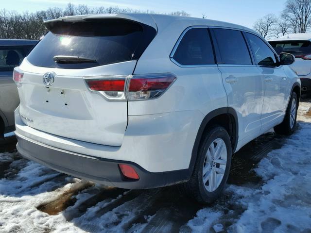 5TDZKRFH2GS141081 - 2016 TOYOTA HIGHLANDER WHITE photo 4