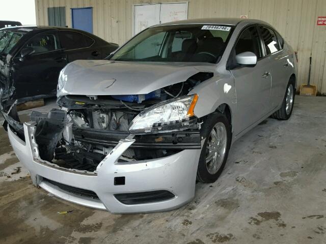 3N1AB7APXDL661209 - 2013 NISSAN SENTRA S SILVER photo 2