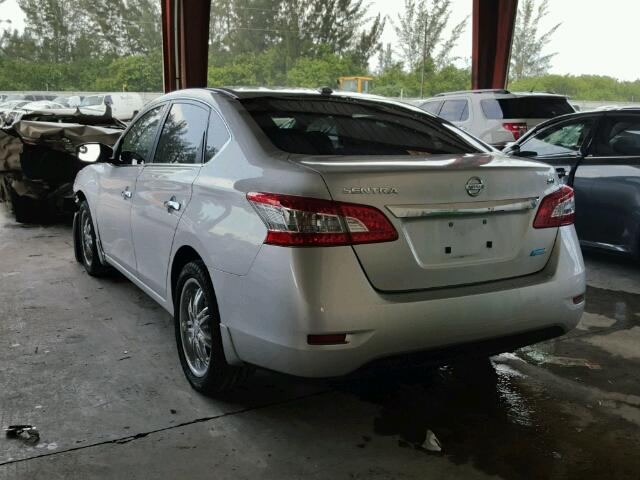 3N1AB7APXDL661209 - 2013 NISSAN SENTRA S SILVER photo 3