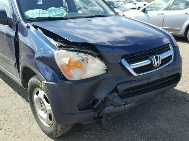 SHSRD68494U203264 - 2004 HONDA CR-V LX BLUE photo 9