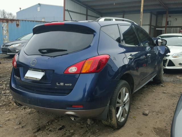 JN8AZ18W49W124912 - 2009 NISSAN MURANO S BLUE photo 4