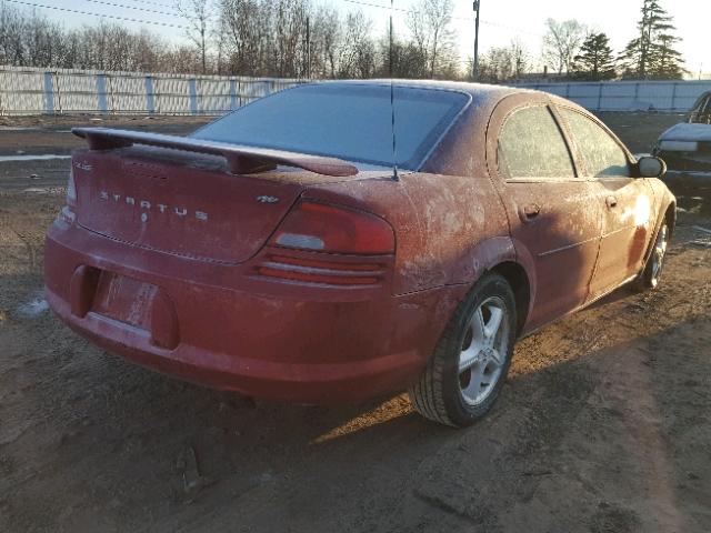 1B3EL46R15N686684 - 2005 DODGE STRATUS SX RED photo 4