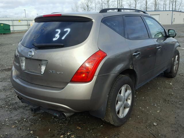 JN8AZ08W43W226499 - 2003 NISSAN MURANO SL SILVER photo 4