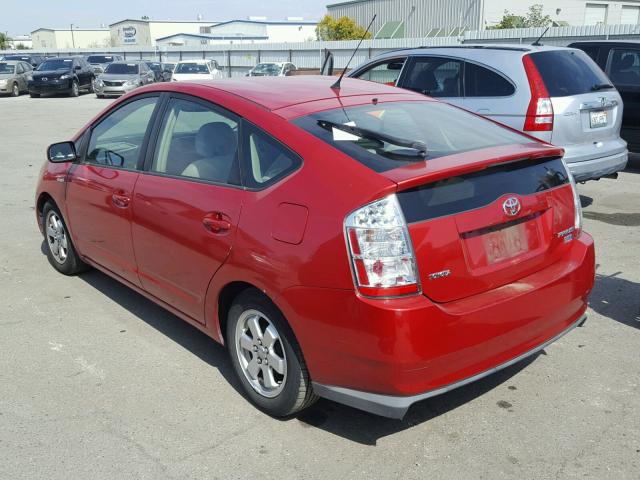 JTDKB20U377656552 - 2007 TOYOTA PRIUS RED photo 3