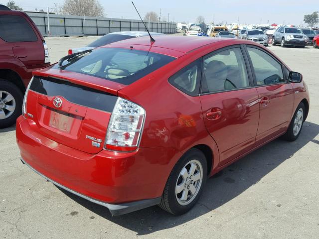 JTDKB20U377656552 - 2007 TOYOTA PRIUS RED photo 4