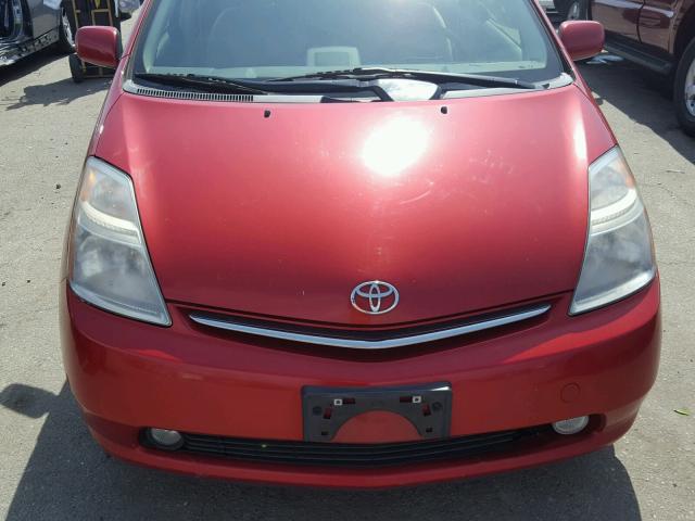 JTDKB20U377656552 - 2007 TOYOTA PRIUS RED photo 9