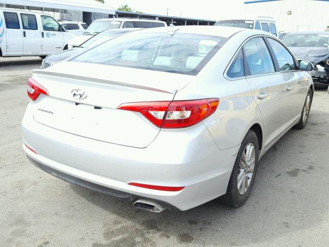 5NPE24AF9HH573164 - 2017 HYUNDAI SONATA SE SILVER photo 4