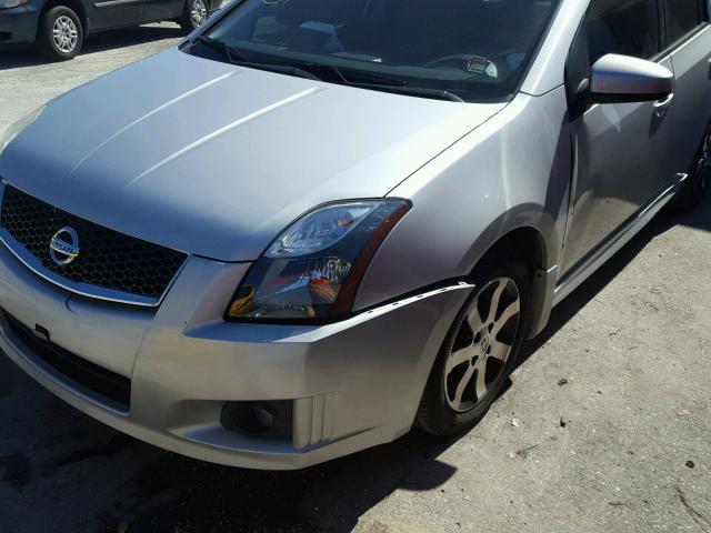 3N1AB6AP0CL688721 - 2012 NISSAN SENTRA 2.0 SILVER photo 9