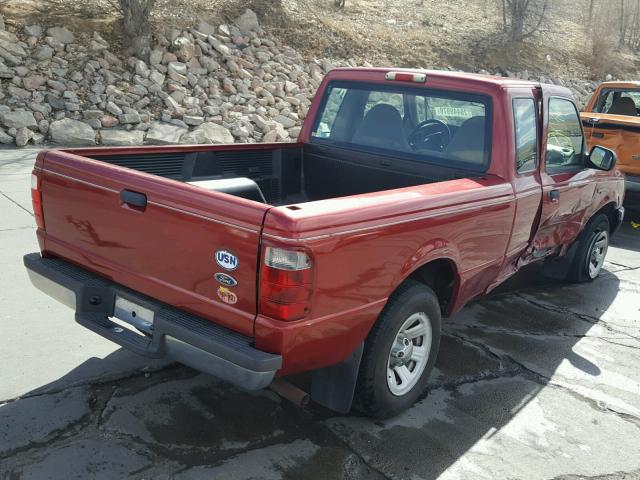 1FTYR14U82PA39635 - 2002 FORD RANGER SUP RED photo 4