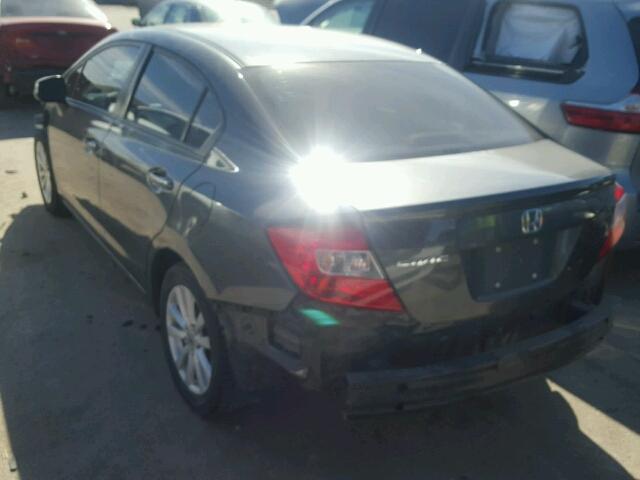 2HGFB2F97CH515794 - 2012 HONDA CIVIC EXL GRAY photo 3