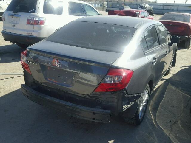 2HGFB2F97CH515794 - 2012 HONDA CIVIC EXL GRAY photo 4