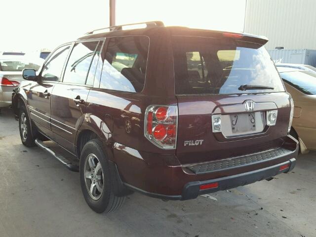 5FNYF285X7B032835 - 2007 HONDA PILOT EXL PURPLE photo 3