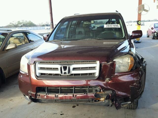 5FNYF285X7B032835 - 2007 HONDA PILOT EXL PURPLE photo 9