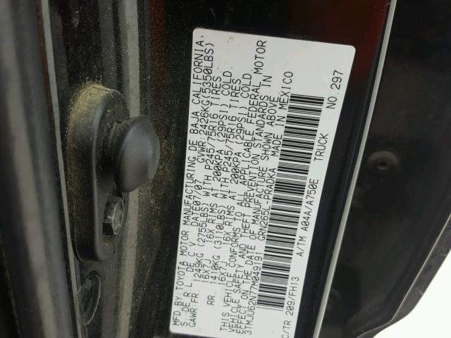 3TMJU62N77M049191 - 2007 TOYOTA TACOMA DOU BLACK photo 10