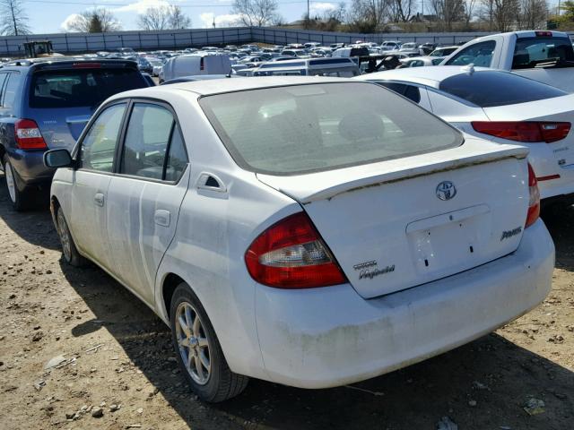 JT2BK18U020054927 - 2002 TOYOTA PRIUS WHITE photo 3