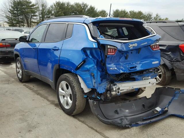 3C4NJDBB6JT116543 - 2018 JEEP COMPASS LA BLUE photo 3