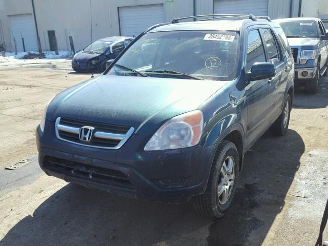 JHLRD78872C075832 - 2002 HONDA CR-V EX GREEN photo 2