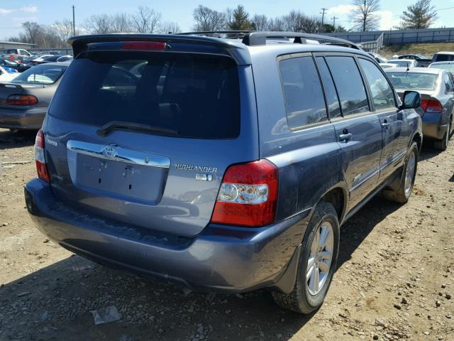 JTEEW21A170036485 - 2007 TOYOTA HIGHLANDER BLUE photo 4