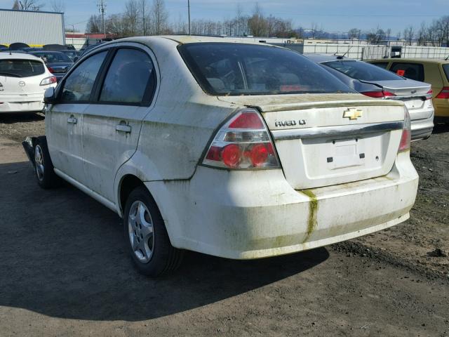 KL1TD5DE3BB233583 - 2011 CHEVROLET AVEO LS WHITE photo 3