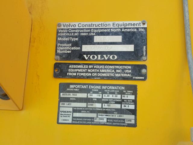 L90EV66906 - 2005 VOLVO L90E Q/C YELLOW photo 10