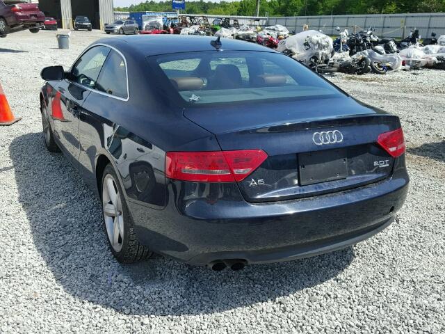 WAULFAFR9AA063470 - 2010 AUDI A5 BLUE photo 3