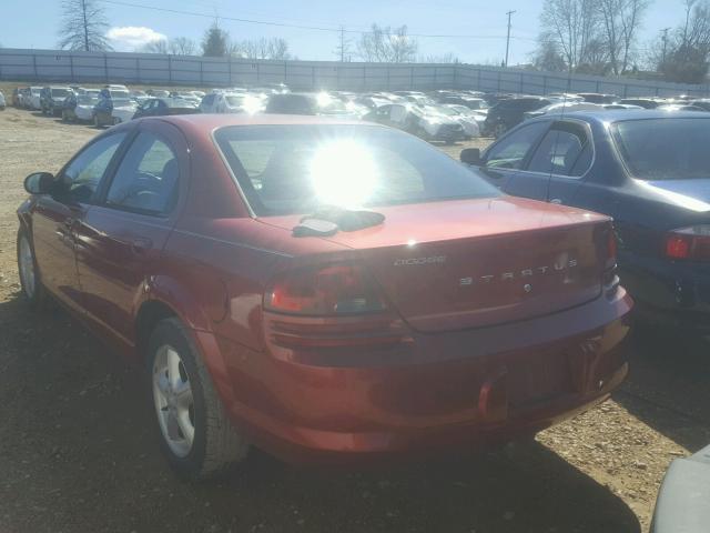 1B3EL46R44N302704 - 2004 DODGE STRATUS SX MAROON photo 3