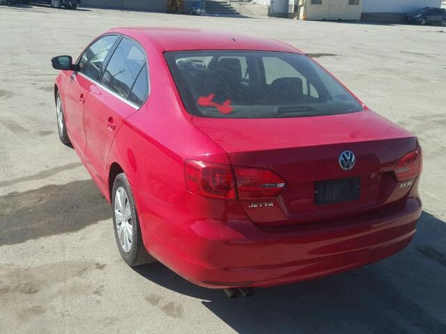 3VWDP7AJ6DM409195 - 2013 VOLKSWAGEN JETTA SE RED photo 3