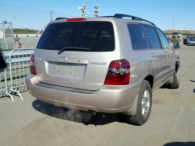 JTEDP21A660122494 - 2006 TOYOTA HIGHLANDER BEIGE photo 4